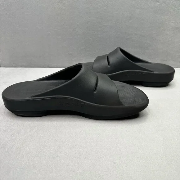 OOFOS OOahh Womens Size 10 Sandals Black Recovery Lightweight Comfort Slides - Picture 5 of 8